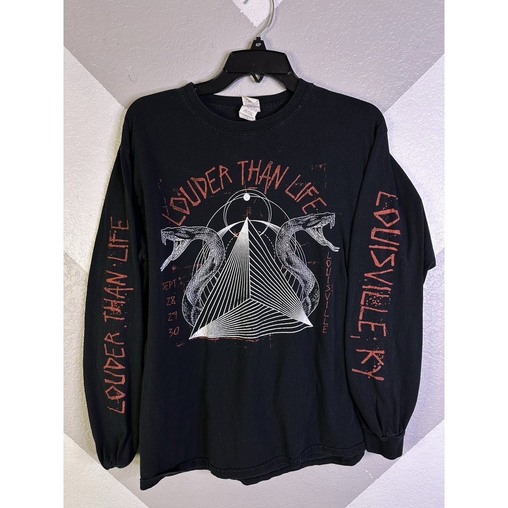 LOUDER THAN LIFE - LOUISVILLE 2018 - Black Long Sleeve T-shirt Size Medium